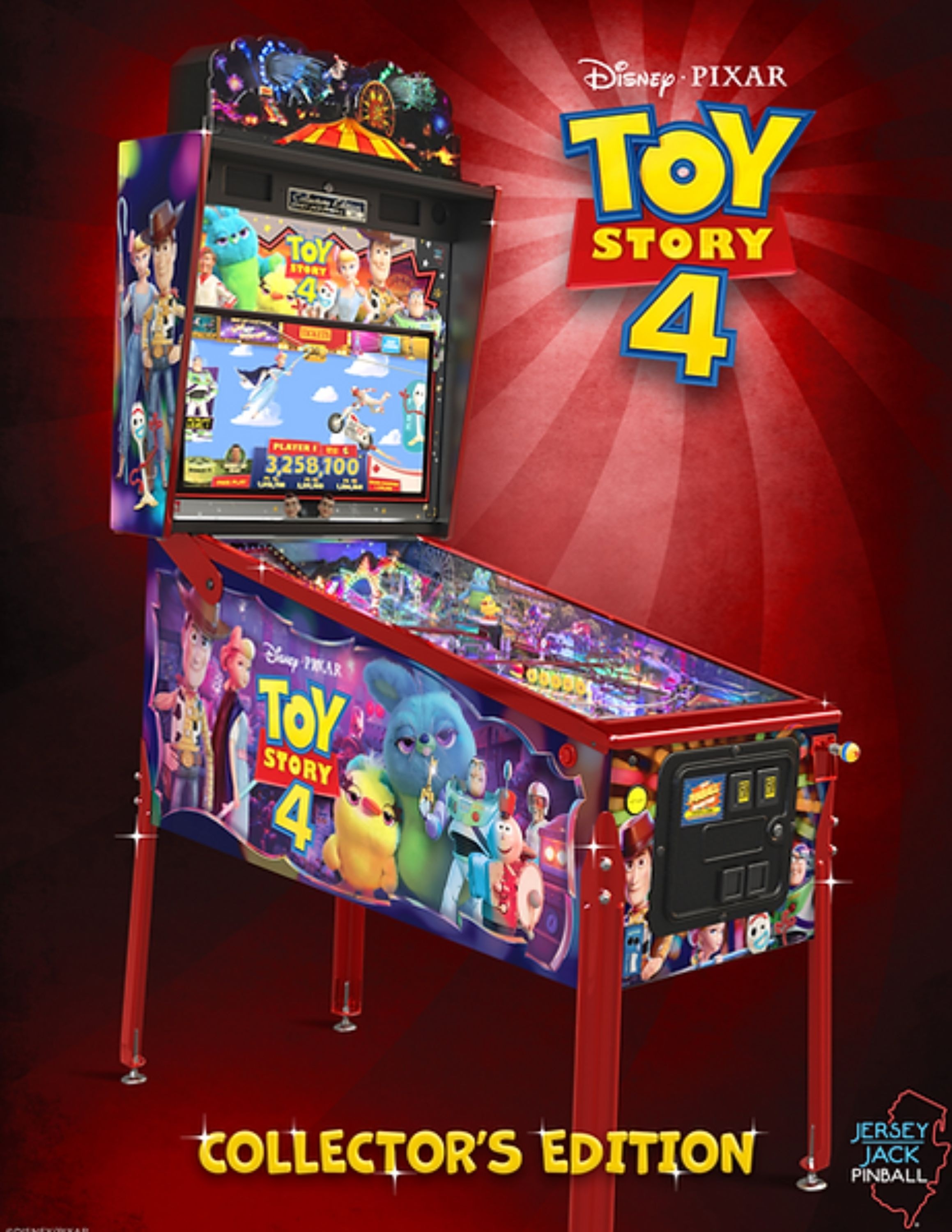 Jersey Jack Bar and Game Room Pinball Toy Story 4 CE - Aminis